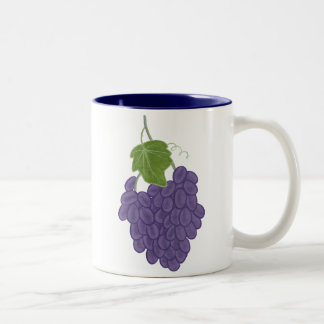 Taza Bicolor Pintura de cerdos de uvas moradas por CherylsArt