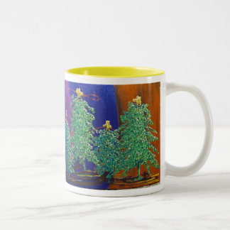 Taza Bicolor Pintura de ChristmasTrees