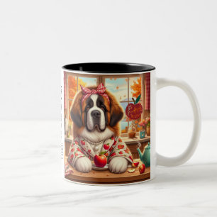 Taza Bicolor Pintura de Coffee Mug Fall Saint Bernard
