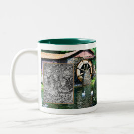 Taza Bicolor Pintura de estanque para el pato de la rueda de ag