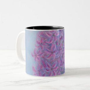 Taza Bicolor Pintura de flor Lilac Pink Hyacinin