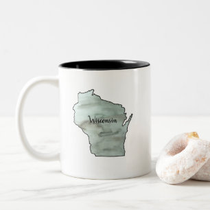 Taza Bicolor Pintura de ilustración de cerámica de Wisconsin