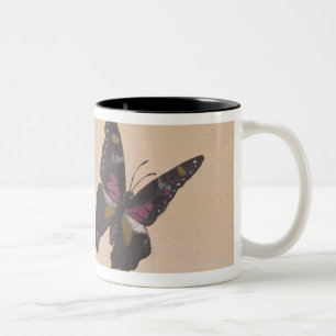 Taza Bicolor Pintura de la mariposa del swallowtail