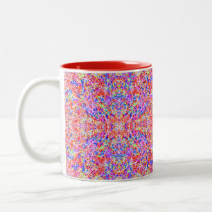 Taza Bicolor Pintura de líneas abstractas coloridas lindas