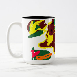 Taza Bicolor pintura de pavo