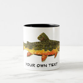 Taza Bicolor Pintura de peces de trucha rota