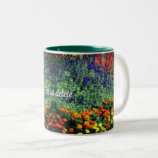 Taza Bicolor Pintura digital de jardines de flores personalizad