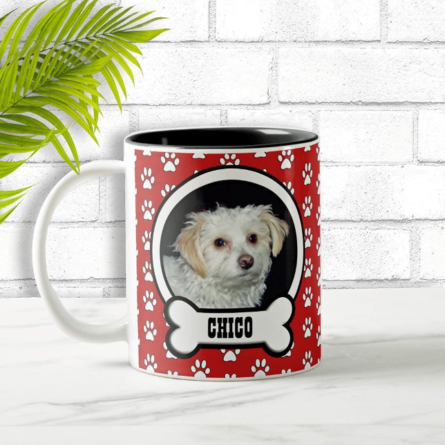 Taza Bicolor Pintura Imprime foto de Mascota rojo (Subido por el creador)