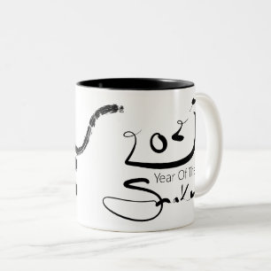 Taza Bicolor Pintura original 2 Año nuevo chino serpiente 2025