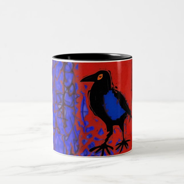 Taza Bicolor Pintura raven negra (Centro)