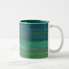 Taza Bicolor pintura verde azulada