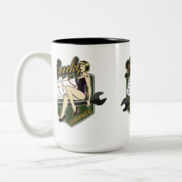 Taza Bicolor Pinup Chica Coffee Mug