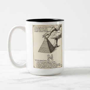 Taza Bicolor Pirámide Celeste Esotérica Antigua