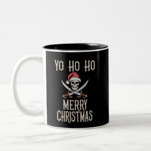 Taza Bicolor Pirata de vacaciones Yo Ho Ho Navidad Santa Boatin
