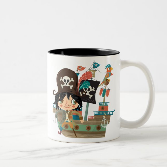 Taza Bicolor Pirata y barco pirata (Derecha)