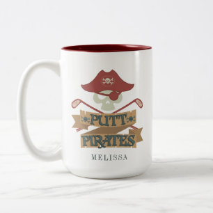 Taza Bicolor Piratas de Putt Personalizados Pasatiempo de Golf