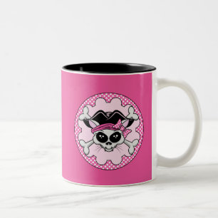 Taza Bicolor Pirate Princess Kitty Skull