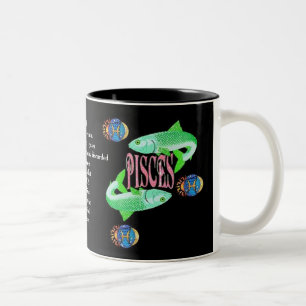 Taza Bicolor Pisces Birth Rótulo Zodiac Mug