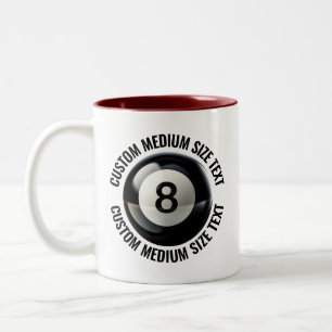 Taza Bicolor Piscina 8 Bolas & Texto Mediano MARRÓN 11oz Person