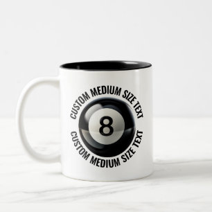 Taza Bicolor Piscina 8 Bolas & Texto Mediano NEGRO 325ml Person