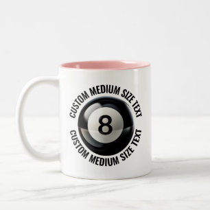 Taza Bicolor Piscina 8 Bolas & Texto Mediano ROSA 325ml Persona