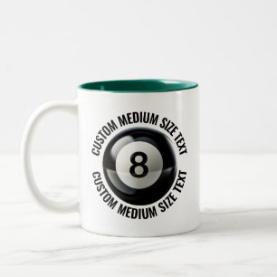 Taza Bicolor Piscina 8 Bolas & Texto Mediano VERDE CAZADOR 325m