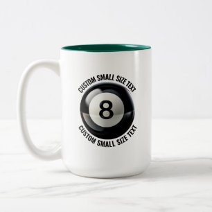 Taza Bicolor Piscina 8 Bolas & Texto Pequeño CAZADOR VERDE 15oz