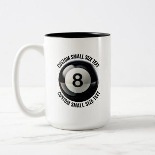 Taza Bicolor Piscina 8 Bolas & Texto Pequeño NEGRO 15oz Persona