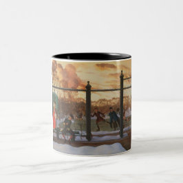 Taza Bicolor Pista de hielo en invierno (por Konstantin Somov)