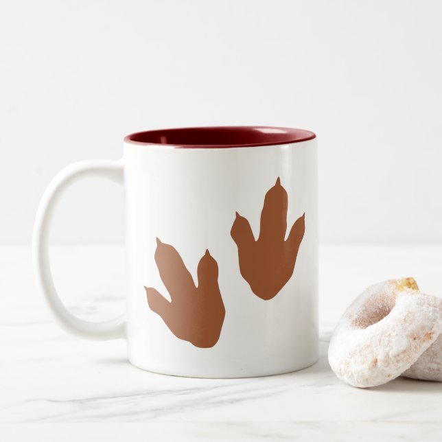 Taza Bicolor Pista Dino (Con donut)