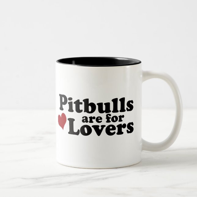 Taza Bicolor Pitbulls está para los amantes (Derecha)