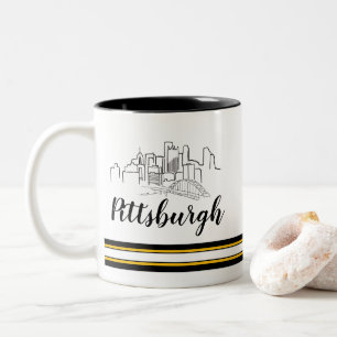 Taza Bicolor Pittsburgh Skyline Steelers