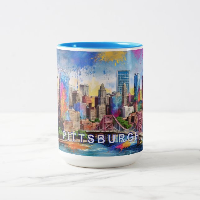 Taza Bicolor Pittsburgh Steel City (Centro)