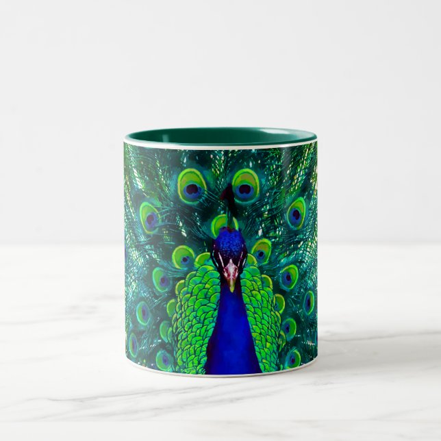 Taza Bicolor PixDezines pavo real/verde azulado/azul acuático (Centro)