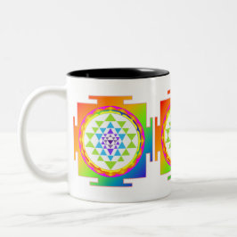 Taza Bicolor PixDezines Sri Yantra Chakra Clearing/DIY fondo