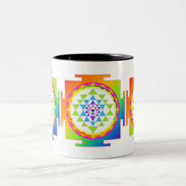 Taza Bicolor PixDezines Sri Yantra Chakra Clearing/DIY fondo