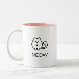 Taza Bicolor Pixel Cat Meow