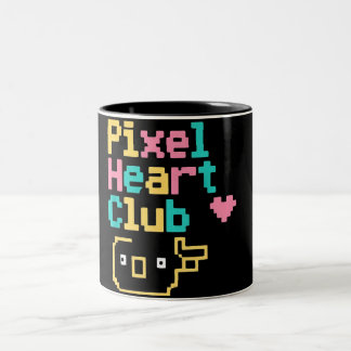 Taza Bicolor Pixel Heart Club: Amor Retro en Pixel Art para Gam