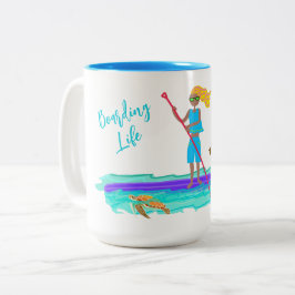 Taza Bicolor Pizarras iluminadas SUP con perro