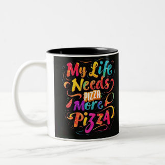 Taza Bicolor Pizza Coffee Mug