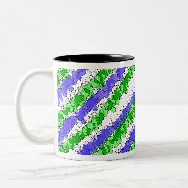 Taza Bicolor Placa azul y verde angustiada (Izquierda)