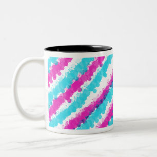 Taza Bicolor Placa brillante azul y rosa