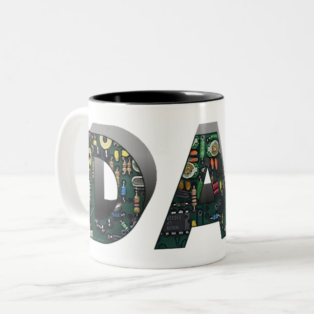 Taza Bicolor Placa de circuito de computadora Papá (Anverso izquierdo)