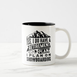Taza Bicolor Plan de retiro Snowboard