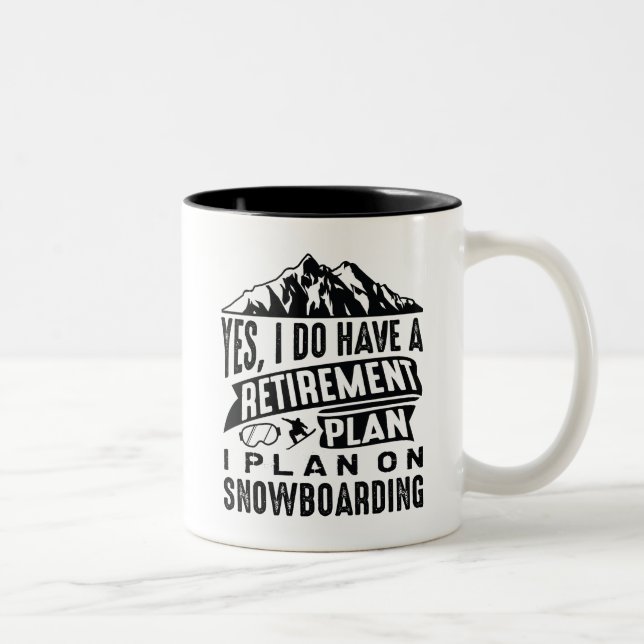 Taza Bicolor Plan de retiro Snowboard (Derecha)