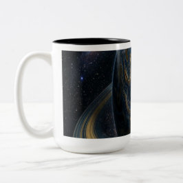 Taza Bicolor Planeta Azul Dorado