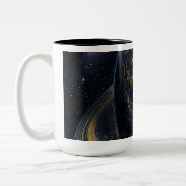 Taza Bicolor Planeta Azul Dorado (Izquierda)