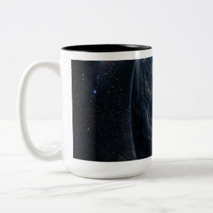 Taza Bicolor Planeta Azul y Plateado
