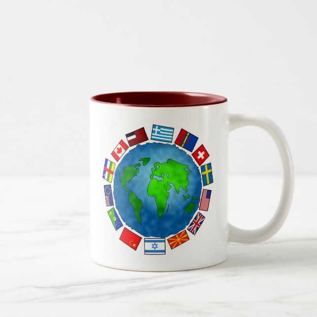 Taza Bicolor Planeta de la bandera (Derecha)