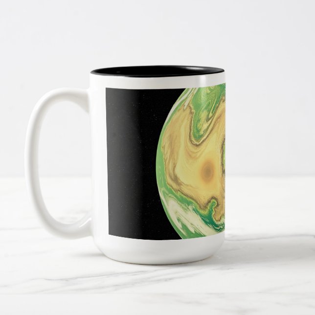 Taza Bicolor Planeta verde y marrón dorado (Izquierda)